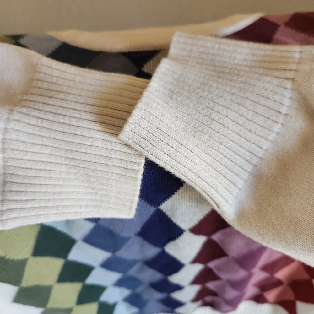 Vintage 90s Liz Claiborne Cotton Argyle Academia Sweater Size L⚘️HP⚘️ - Picture 4 of 8